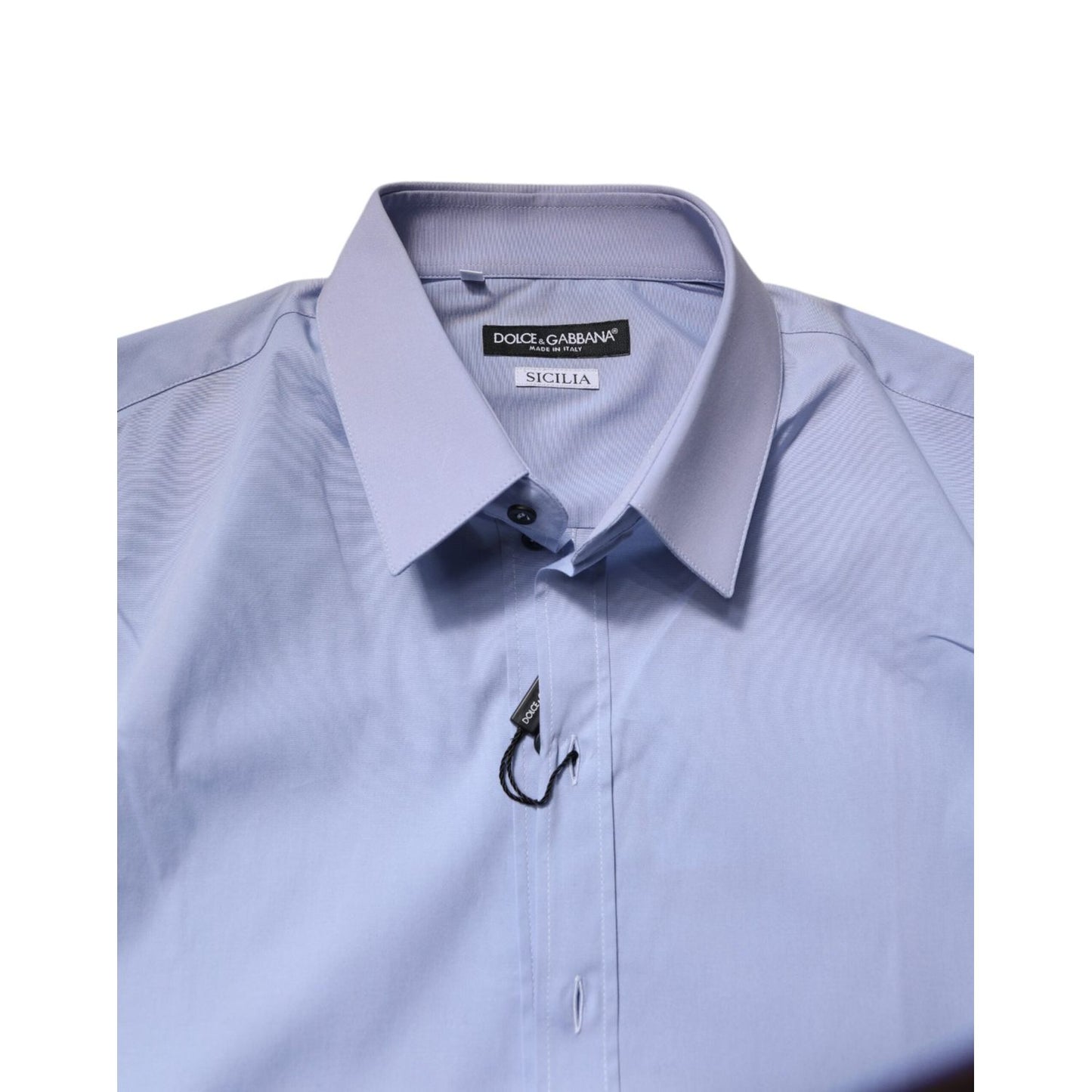 Dolce & Gabbana Light Blue Cotton SICILIA Dress Formal Shirt TSH878498-42