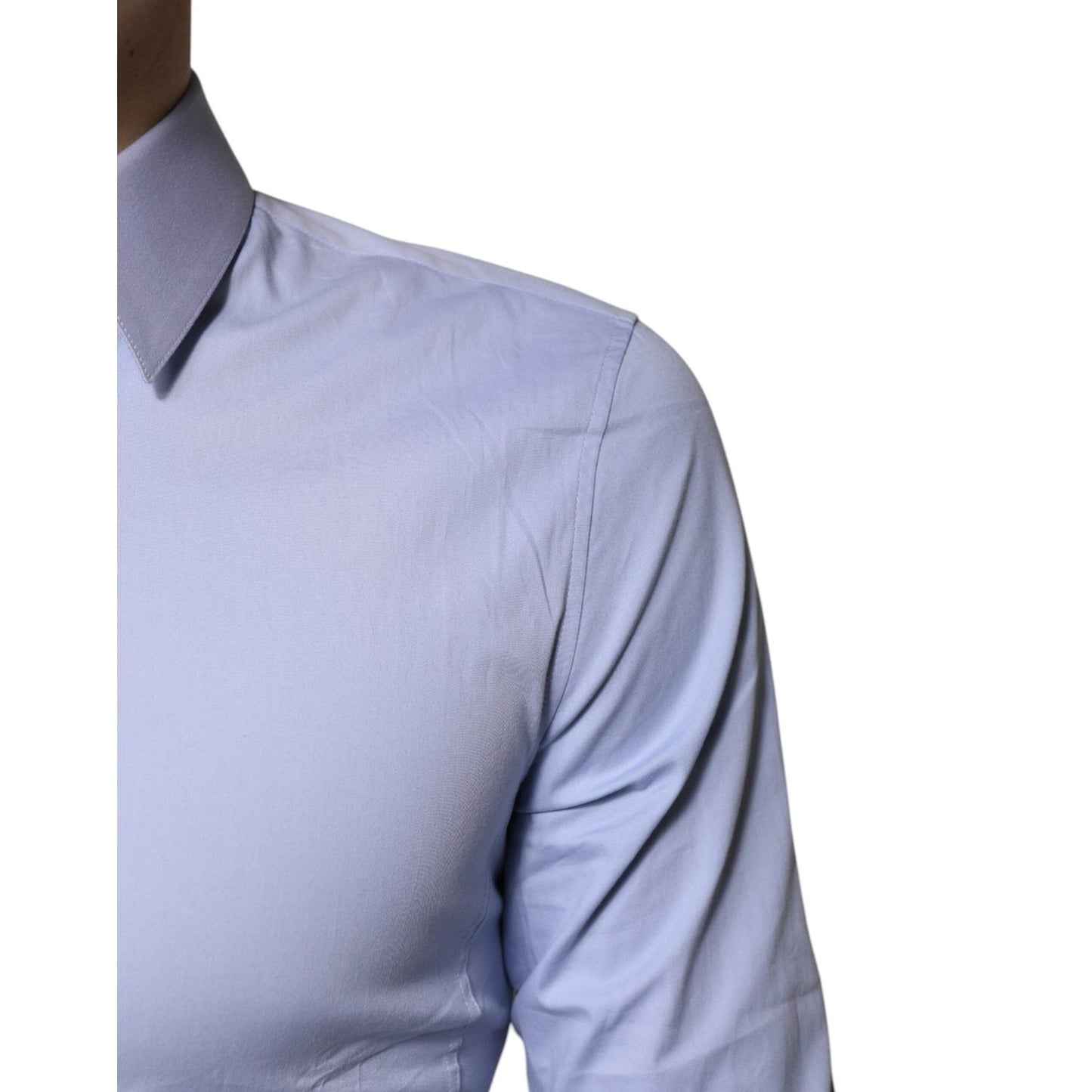 Dolce & Gabbana Light Blue Cotton SICILIA Dress Formal Shirt TSH878499-38