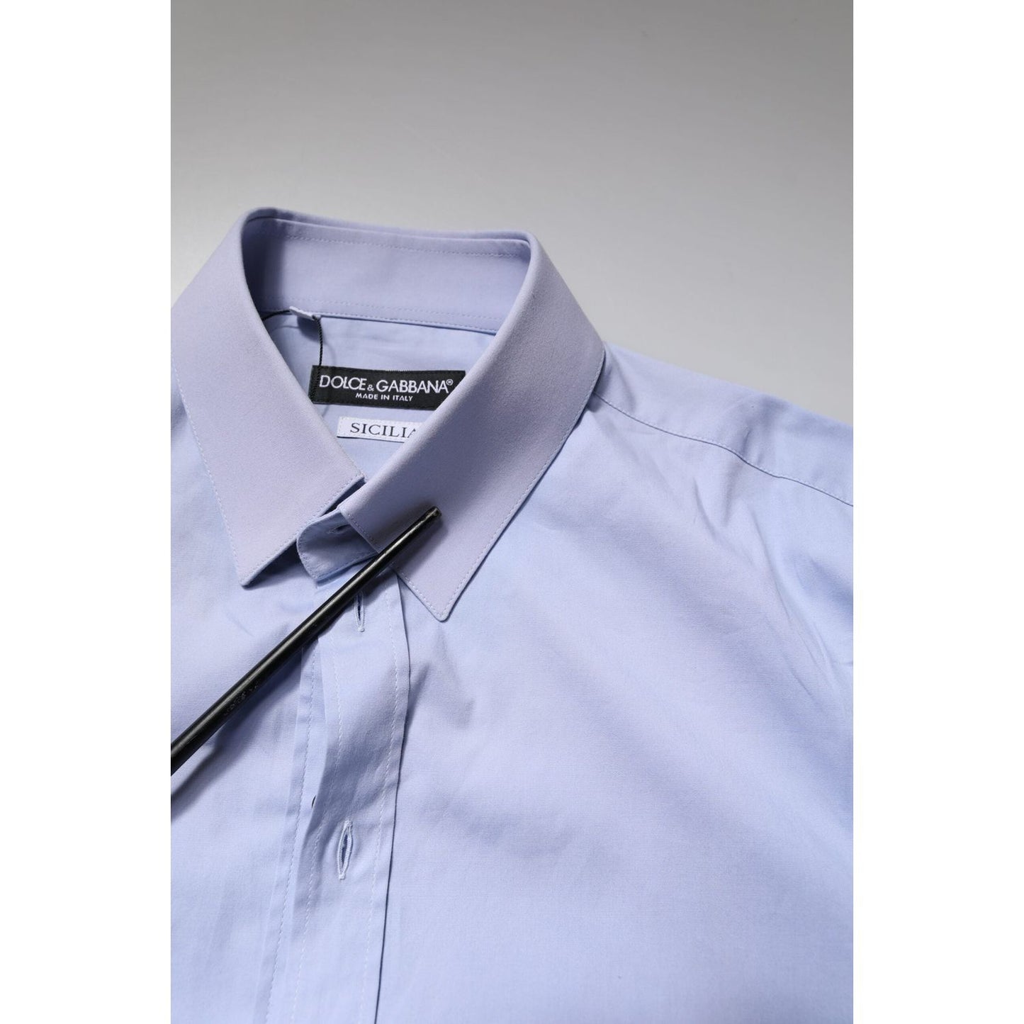 Dolce & Gabbana Light Blue Cotton SICILIA Dress Formal Shirt TSH878499-38