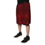 Dolce & Gabbana Red Leopard Print Viscose Bermuda Shorts PAN75015-44