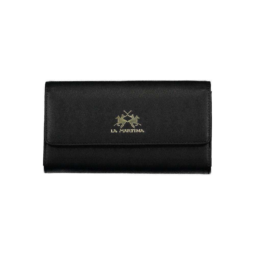 La Martina Black Polyethylene Women Wallet LA-20573