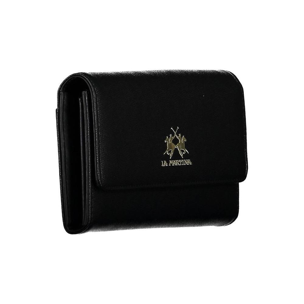 La Martina Black Polyethylene Women Wallet LA-20573