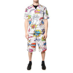 Dolce & Gabbana White Cartoon Print Cotton Men Pajama Set Sleepwear