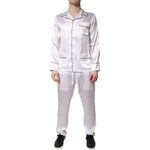Dolce & Gabbana White Satin Silk Men Pajama Set Sleepwear KOS2291-38