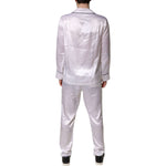 Dolce & Gabbana White Satin Silk Men Pajama Set Sleepwear KOS2291-38