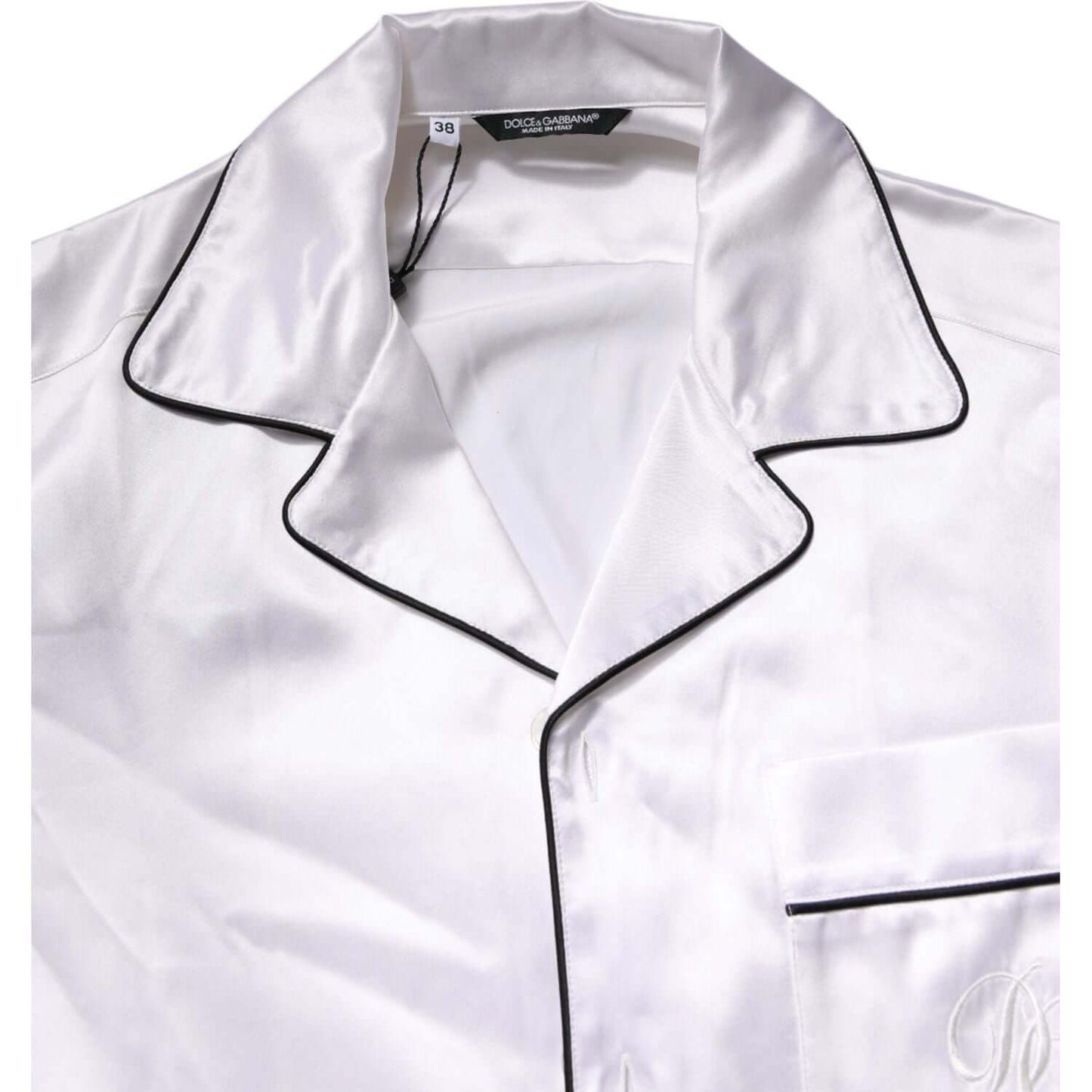 Dolce & Gabbana White Satin Silk Men Pajama Set Sleepwear KOS2291-38