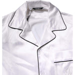Dolce & Gabbana White Satin Silk Men Pajama Set Sleepwear KOS2291-38
