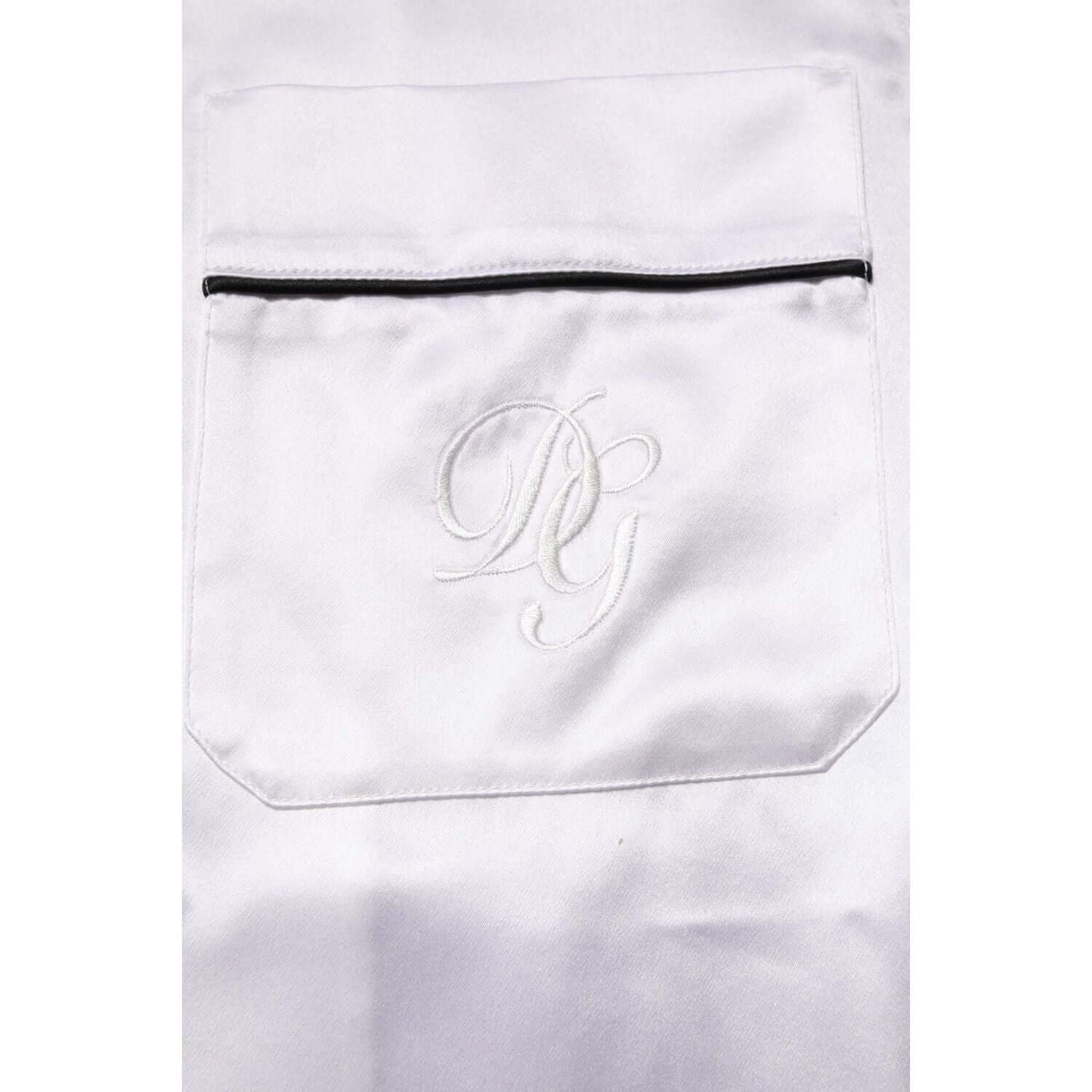 Dolce & Gabbana White Satin Silk Men Pajama Set Sleepwear KOS2291-38