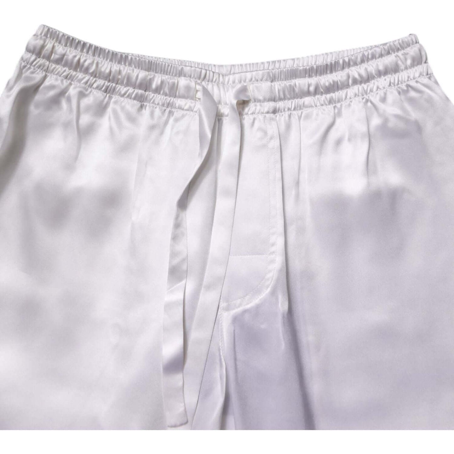 Dolce & Gabbana White Satin Silk Men Pajama Set Sleepwear KOS2291-38