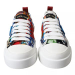 Dolce & Gabbana Multicolor Patchwork Low Top Sneakers Shoes LA10676-35