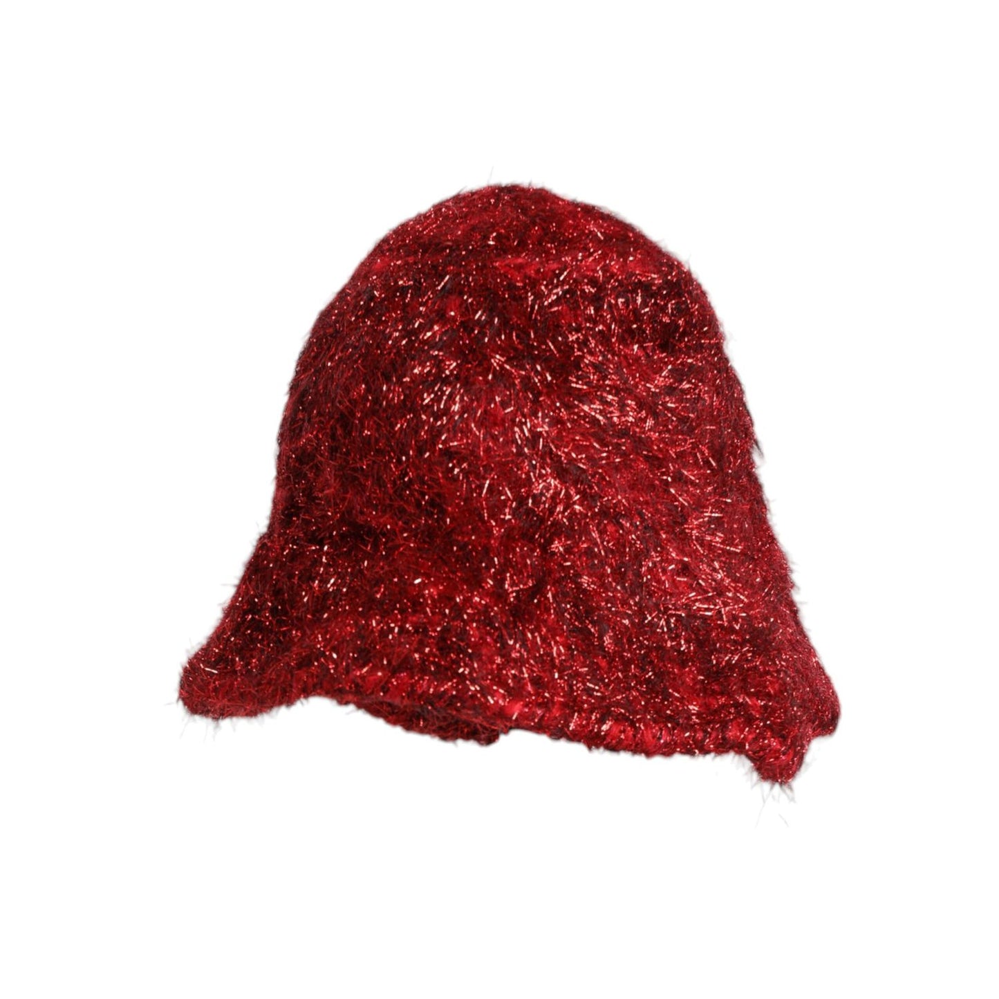 Dolce & Gabbana Red Viscose Tinsel Wide Brim Bucket Hat