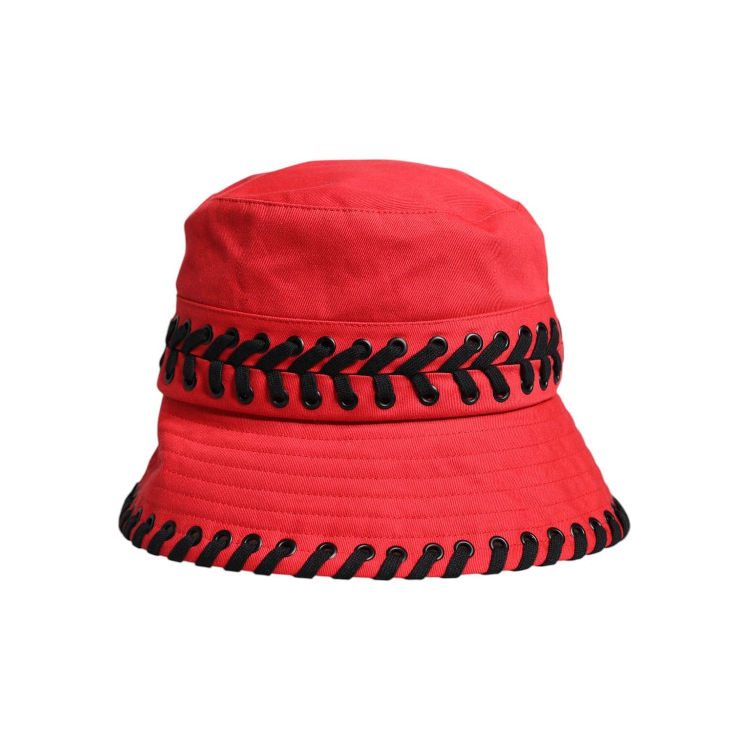 Dolce & Gabbana Red Lace Polyester Wide Brim Bucket Hat HAT9798-57