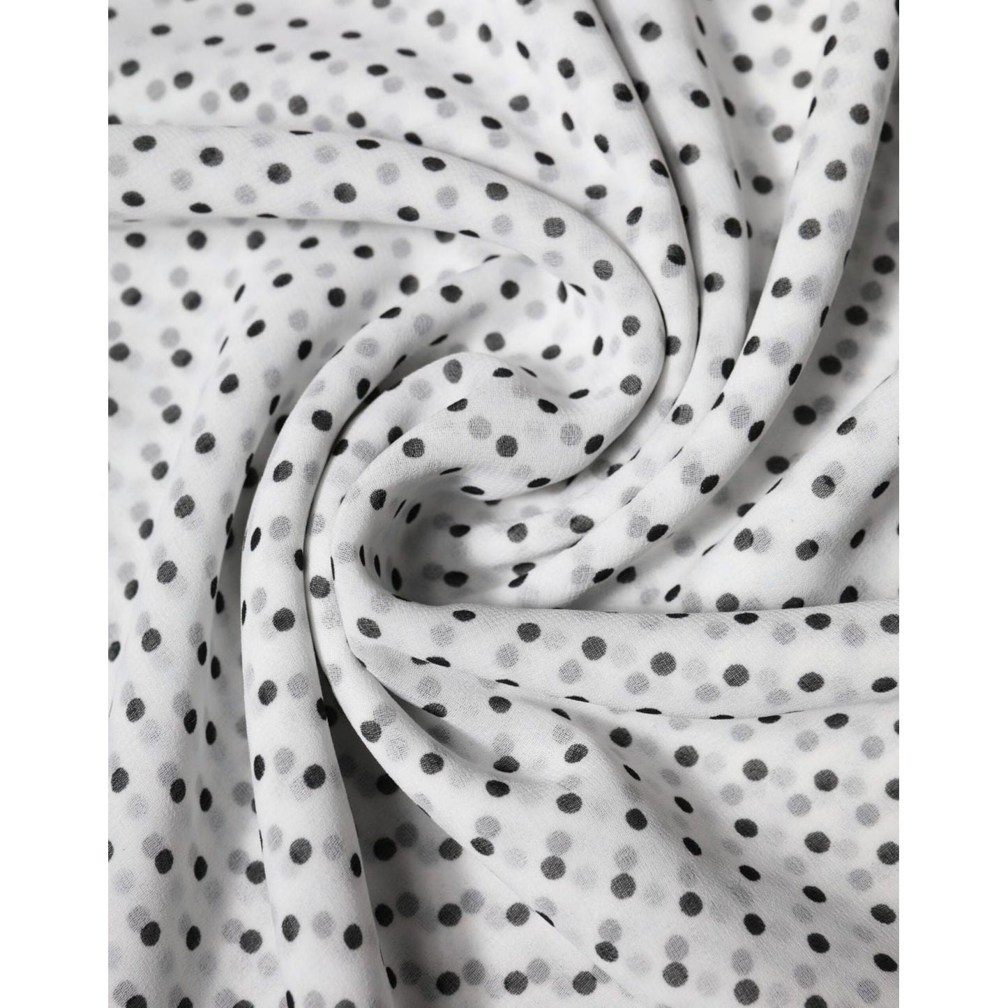 Dolce & Gabbana White Polka Dots Polyester Wrap Shawl Scarf MS7479