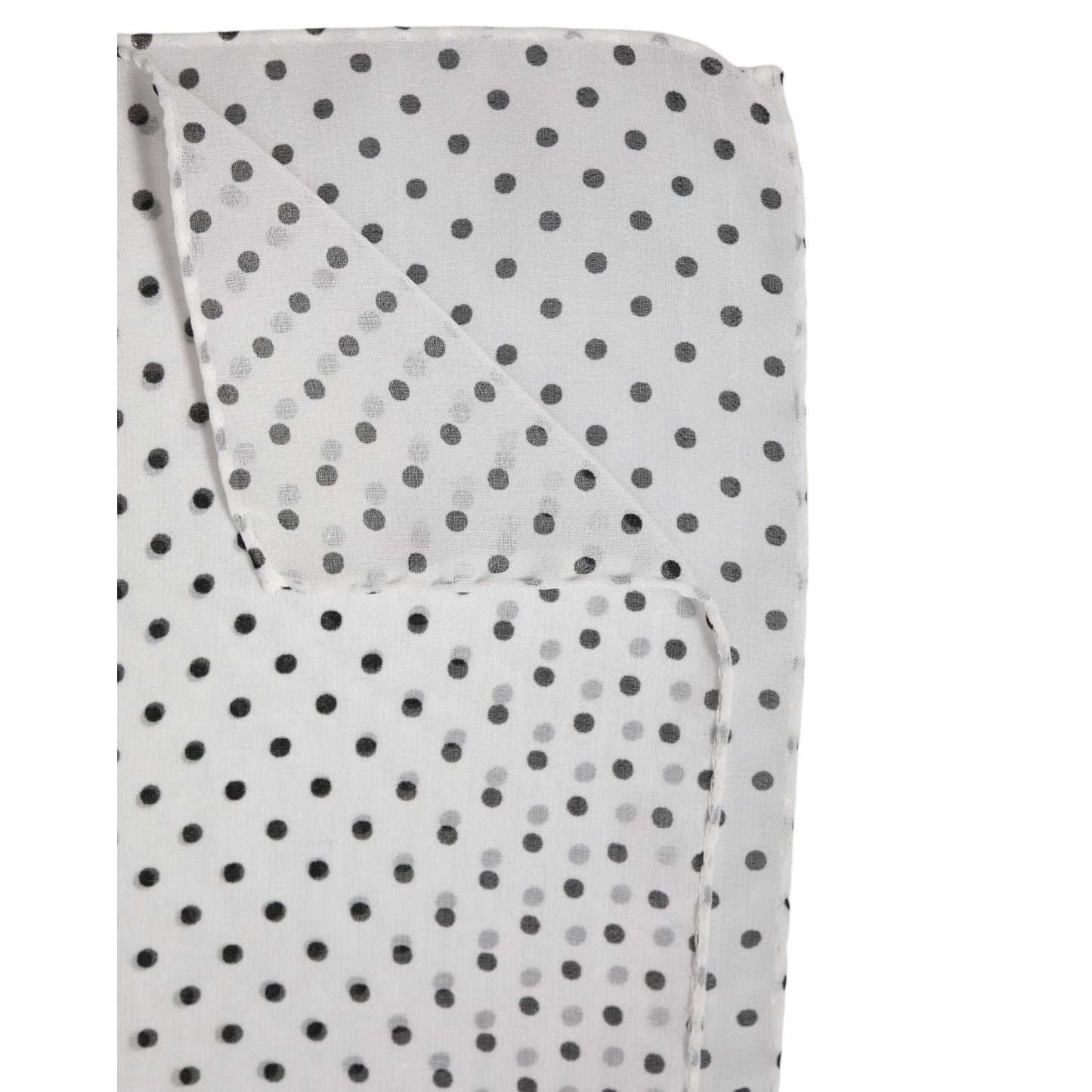 Dolce & Gabbana White Polka Dots Polyester Wrap Shawl Scarf MS7479