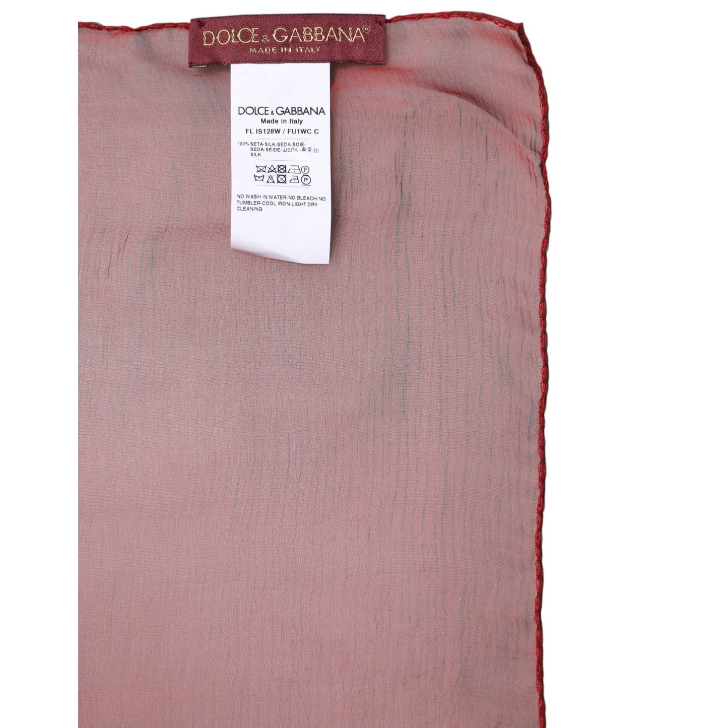 Dolce & Gabbana Red Silk Rectangle Women Wrap Shawl Scarf MS7488
