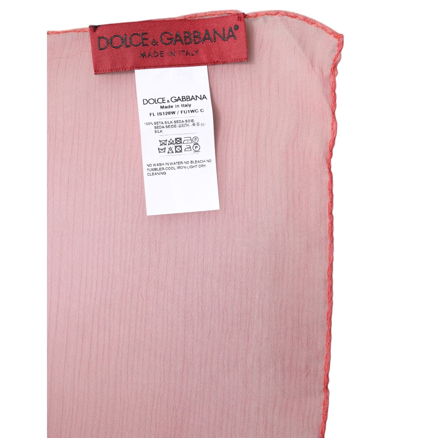 Dolce & Gabbana Pink Silk Rectangle Women Wrap Shawl Scarf MS7489