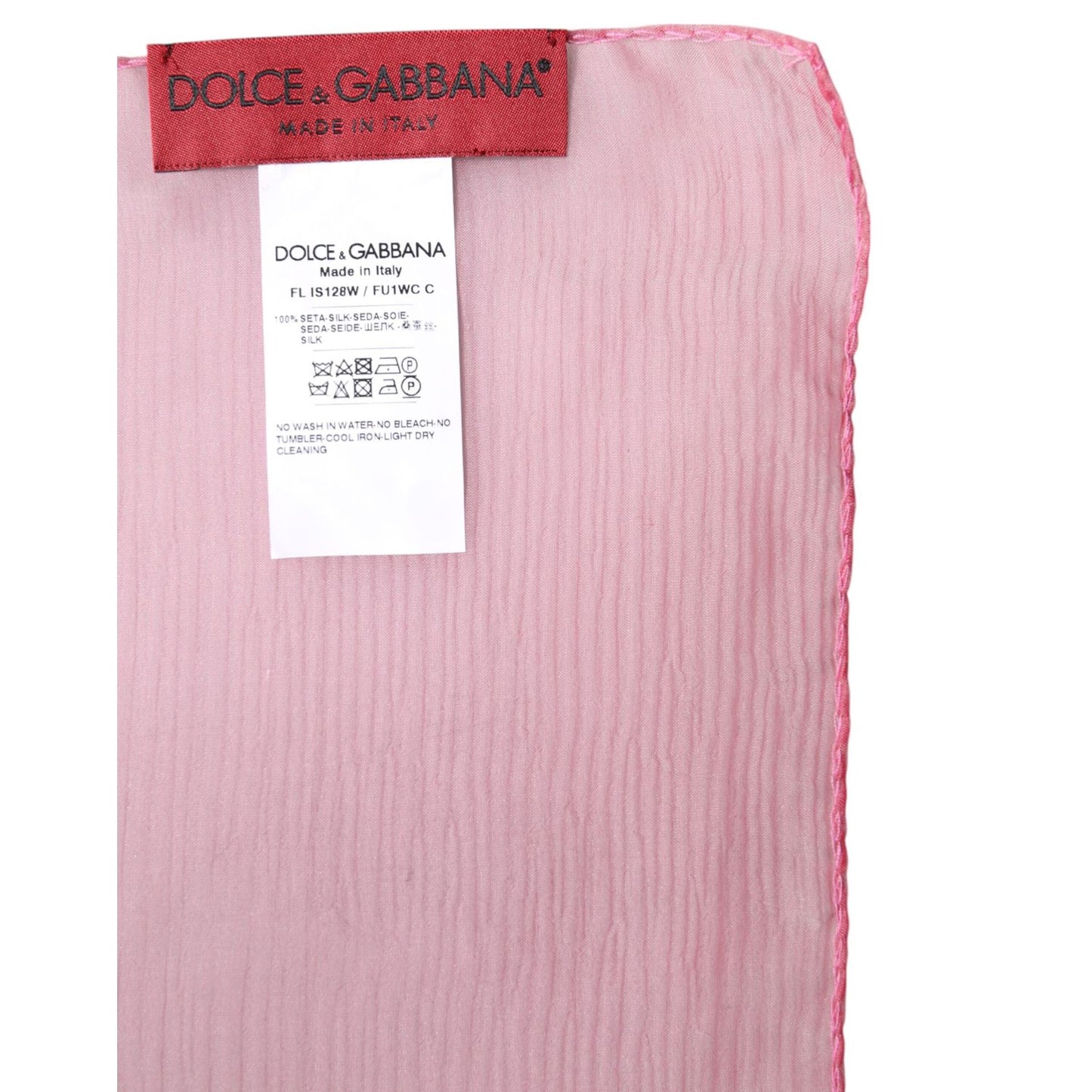 Dolce & Gabbana Pink Silk Rectangle Women Wrap Shawl Scarf MS7492