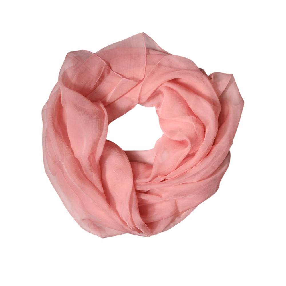 Dolce & Gabbana Pink Silk Rectangle Women Wrap Shawl Scarf MS7493