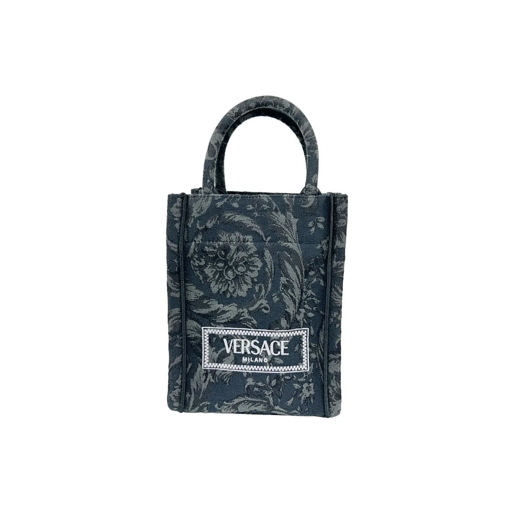 Versace Athena Barocco Mini Top Handle Tote Crossbody Bag Black 51131