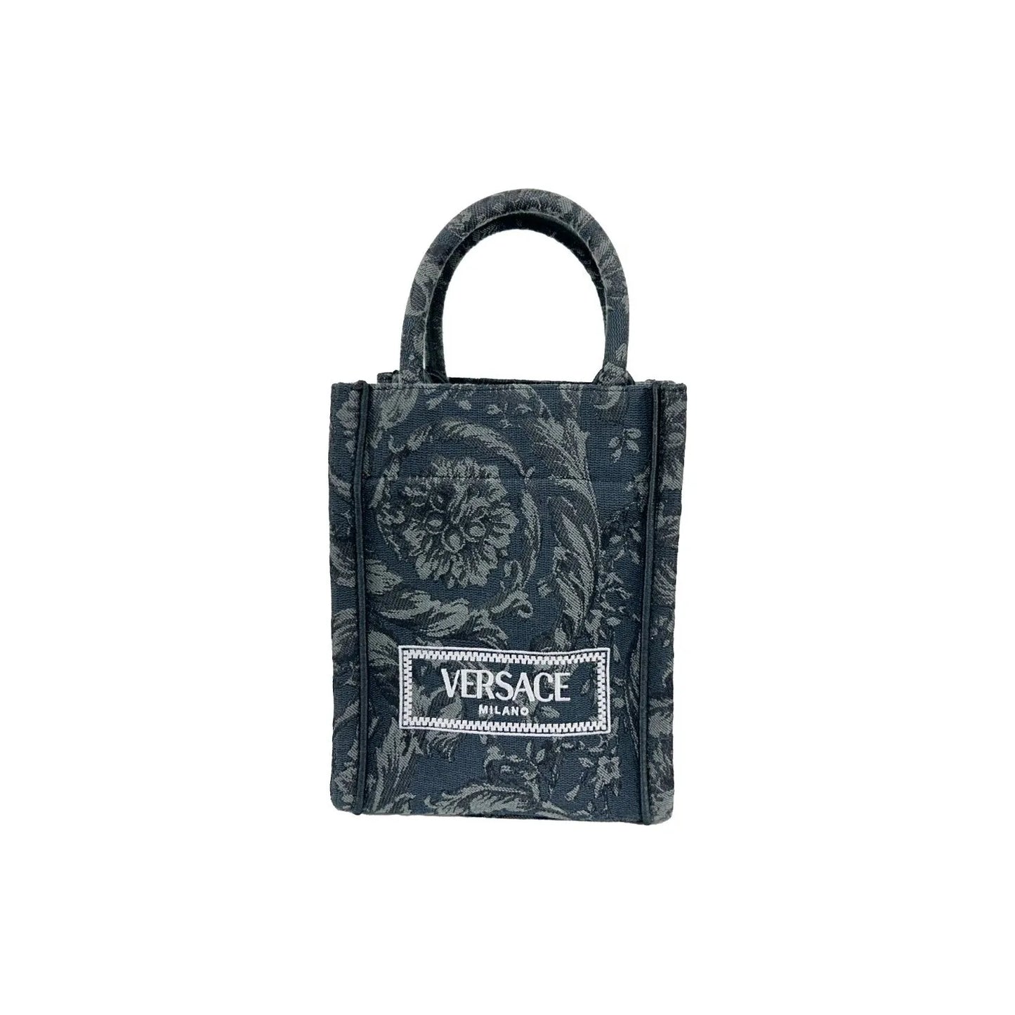 Versace Athena Barocco Mini Top Handle Tote Crossbody Bag Black 51131