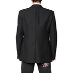 Dolce & Gabbana Black Wool Single Breasted Coat Blazer JKT4112-54