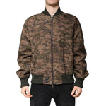 Dolce & Gabbana Brown Camouflage Bomber Full Zip Jacket JKT4123-56