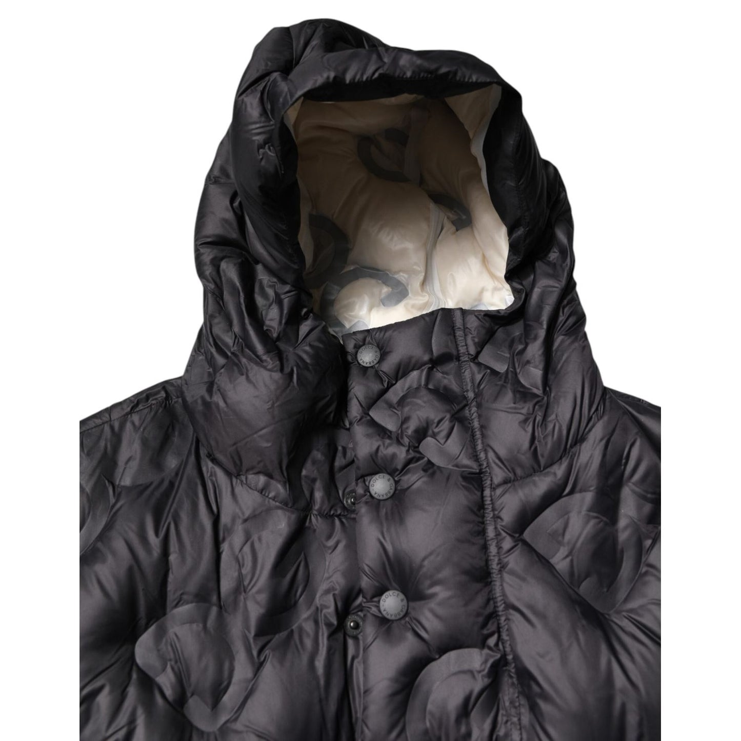 Dolce & Gabbana Black Hooded Parka Coat Winter Jacket JKT41351-56
