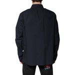 Dolce & Gabbana Dark Blue Cotton Long Sleeve Shirt TSH90248-45
