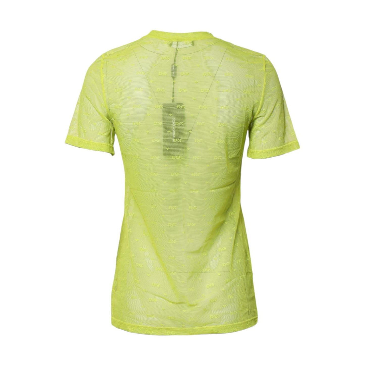 Dolce & Gabbana Green Nylon See Through Women Short Sleeves Top TSH878571-2