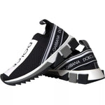 Dolce & Gabbana Black White Slip On Sorrento Sneakers Shoes LA10685-36