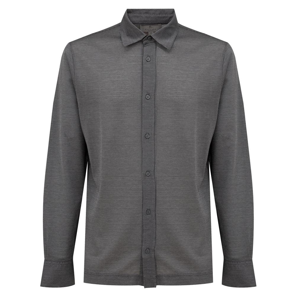 Canali Gray Cotton Shirt CA-8538662-IT50 | L