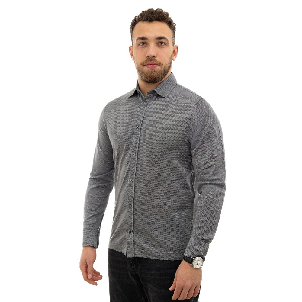 Canali Gray Cotton Shirt CA-8538662-IT50 | L