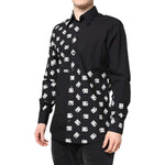Dolce & Gabbana Black DG Logo Cotton MARTINI Dress Shirt TSH87766-44