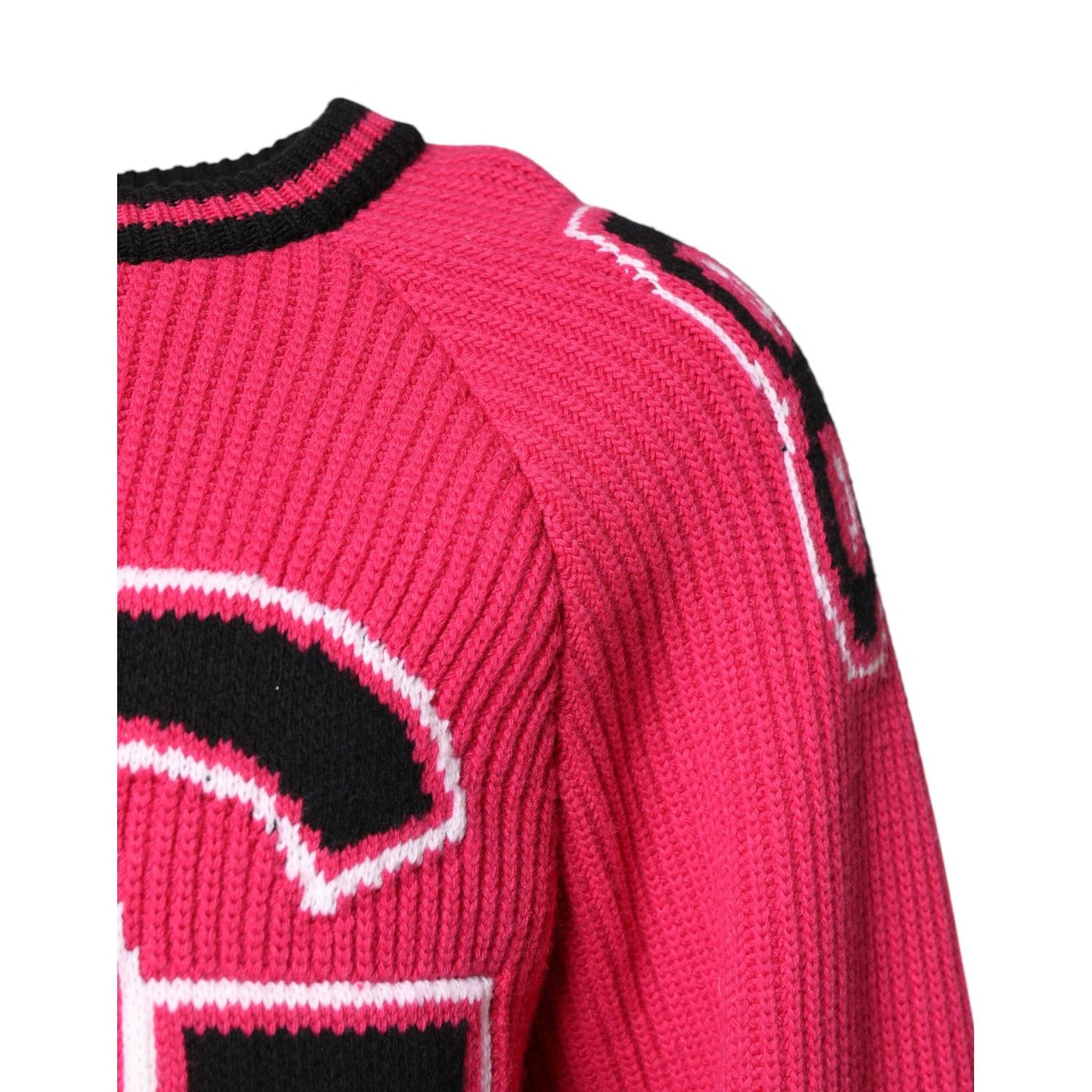 Dolce & Gabbana Pink Cotton Logo Print Knit Pullover Sweater TSH90253-48