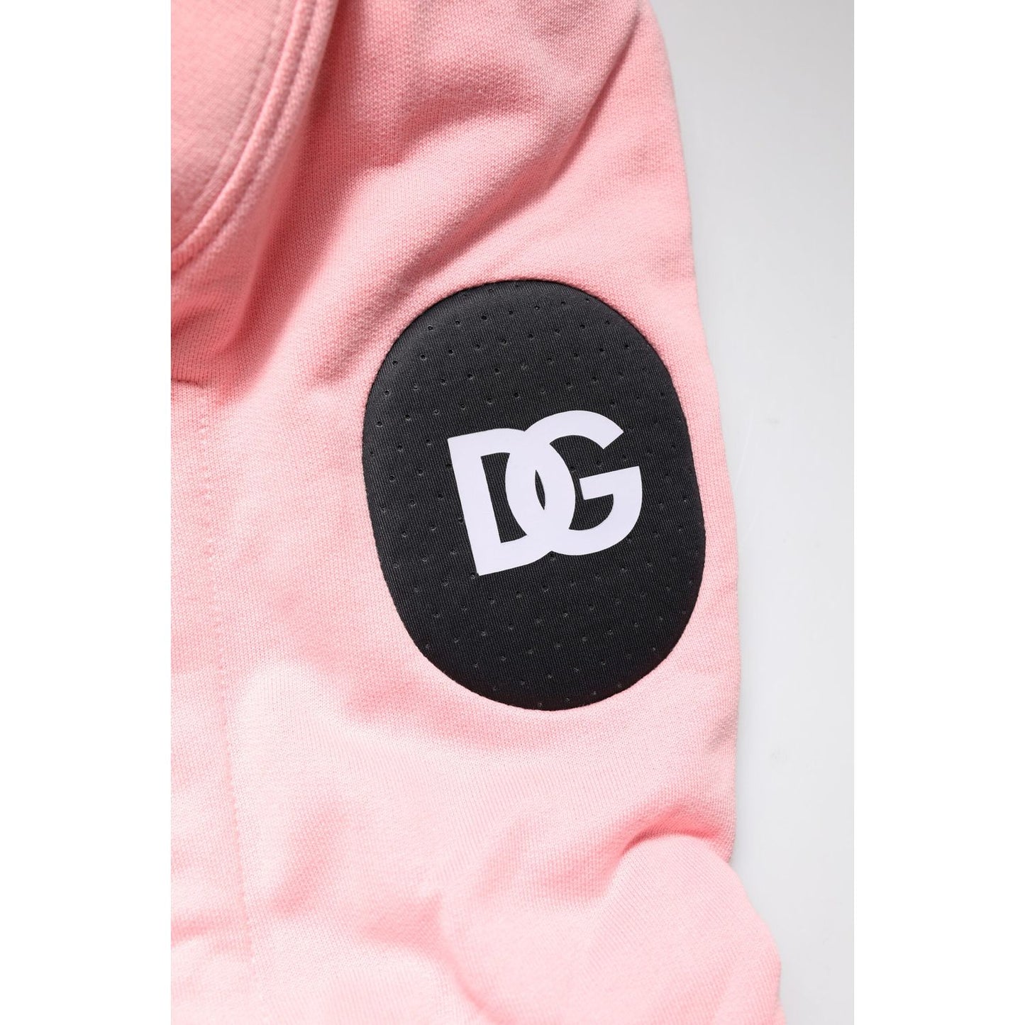 Dolce & Gabbana Pink Cotton Hooded Men Sportswear Vest Sweater TSH90315