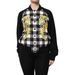 Dolce & Gabbana Black White Check Floral Button Down Jacket JKT41445-36