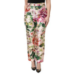 Dolce & Gabbana Multicolor Floral High Waist Straight Pants PAN76312-36
