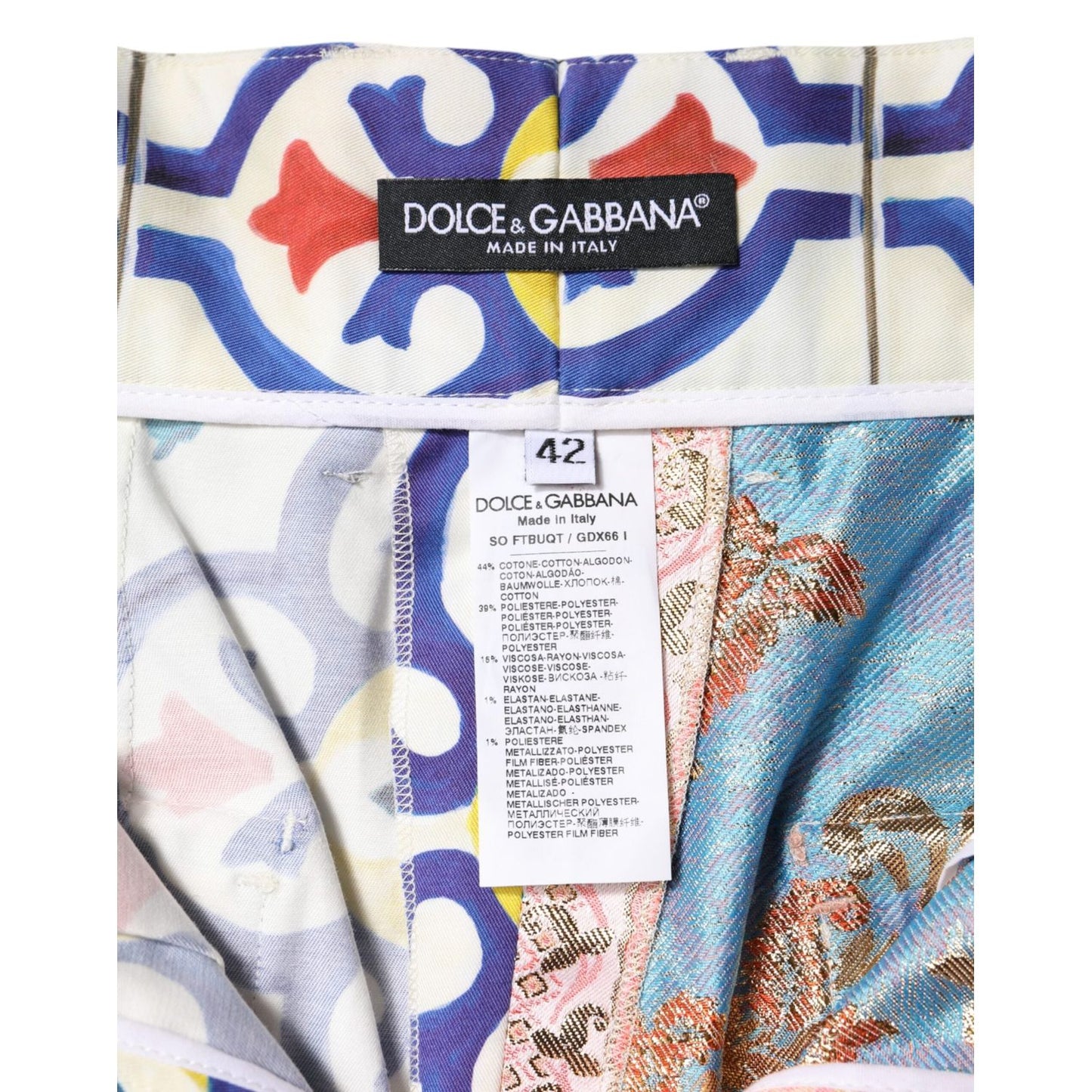 Dolce & Gabbana Multicolor High Waist Women Hot Pants Shorts PAN76313-38
