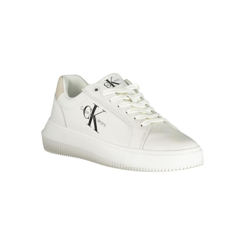 Calvin Klein Chic White Lace-Up Sneakers with Contrast Details CA-25025-EU40/US10