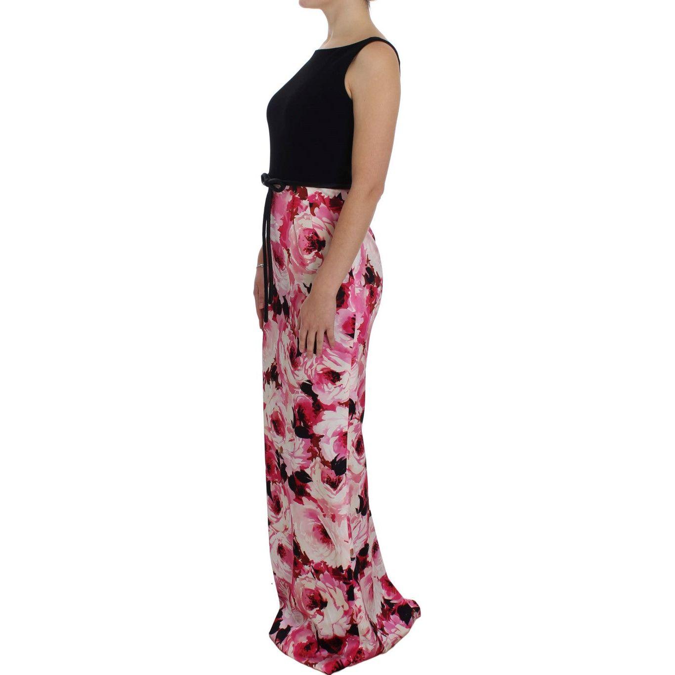 Dolce & Gabbana Pink Floral Print Long Maxi Sheath Dress NOC10089-2