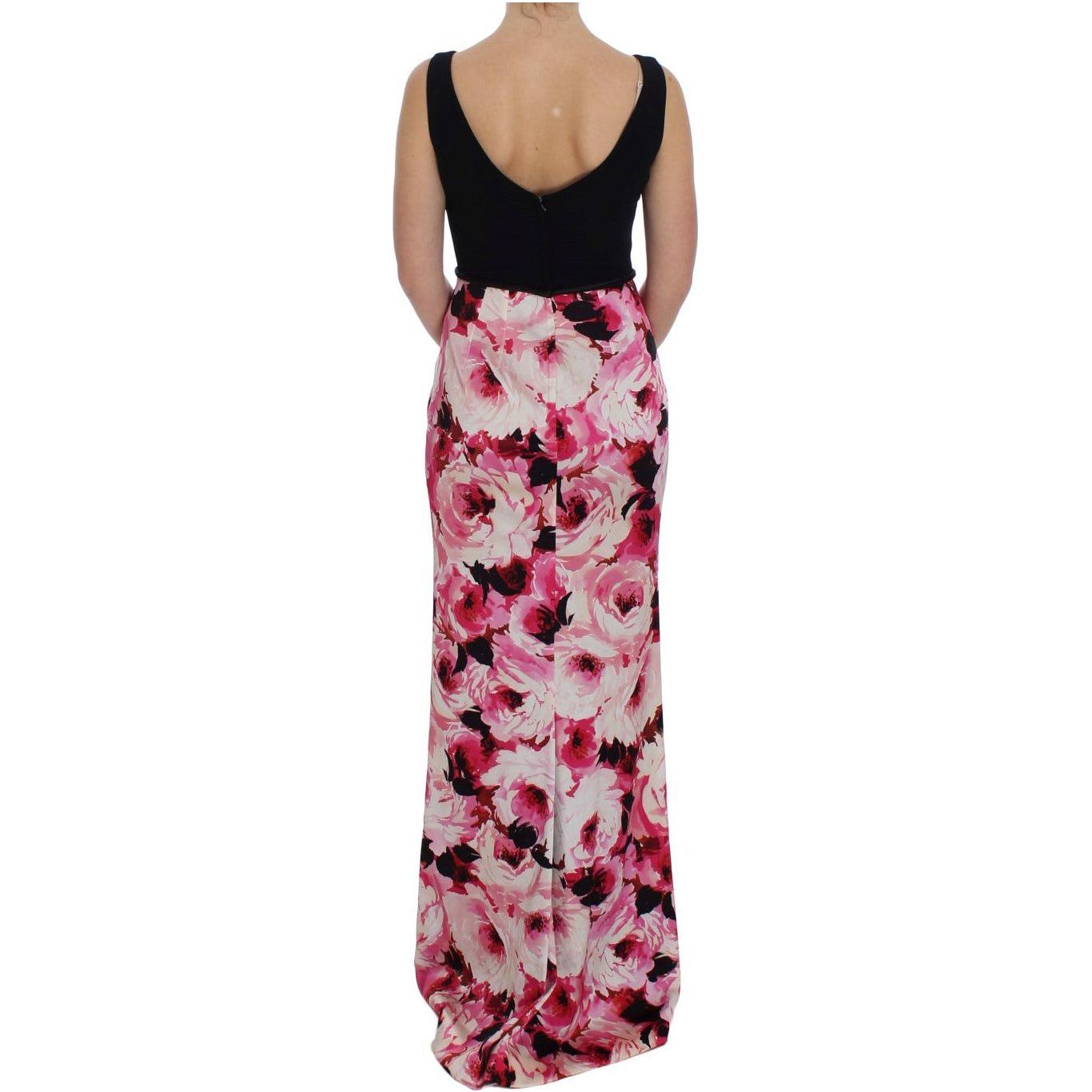 Dolce & Gabbana Pink Floral Print Long Maxi Sheath Dress NOC10089-2
