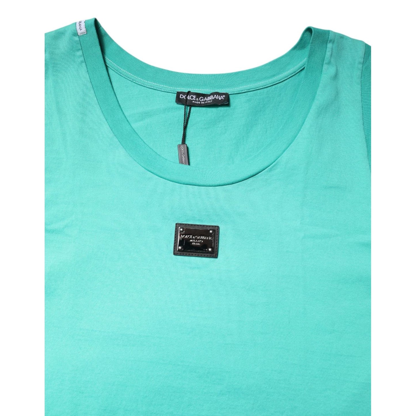Dolce & Gabbana Green Sleeveless Logo Round Neck T-shirt TSH90342-52