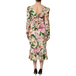 Dolce & Gabbana Pink Floral Silk Fit And Flared Midi Dress DR81612-46