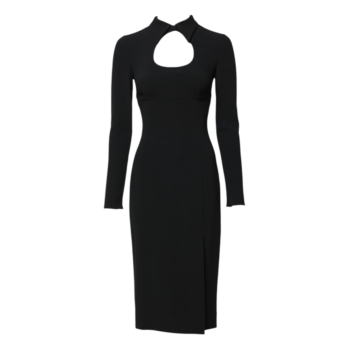Dolce & Gabbana Black Long Sleeves Bodycon Sheath Midi Dress DR281243-38