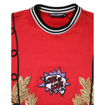 Dolce & Gabbana Red Cotton Queen Sequined Pullover Sweater TSH90391-40