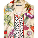 Dolce & Gabbana Multicolor Vegetables Silk Long Sleeves Top THS90402-38