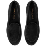Charles Philip Black Velvet Unisex Loafer CH-15377-EU39.5/US6.5