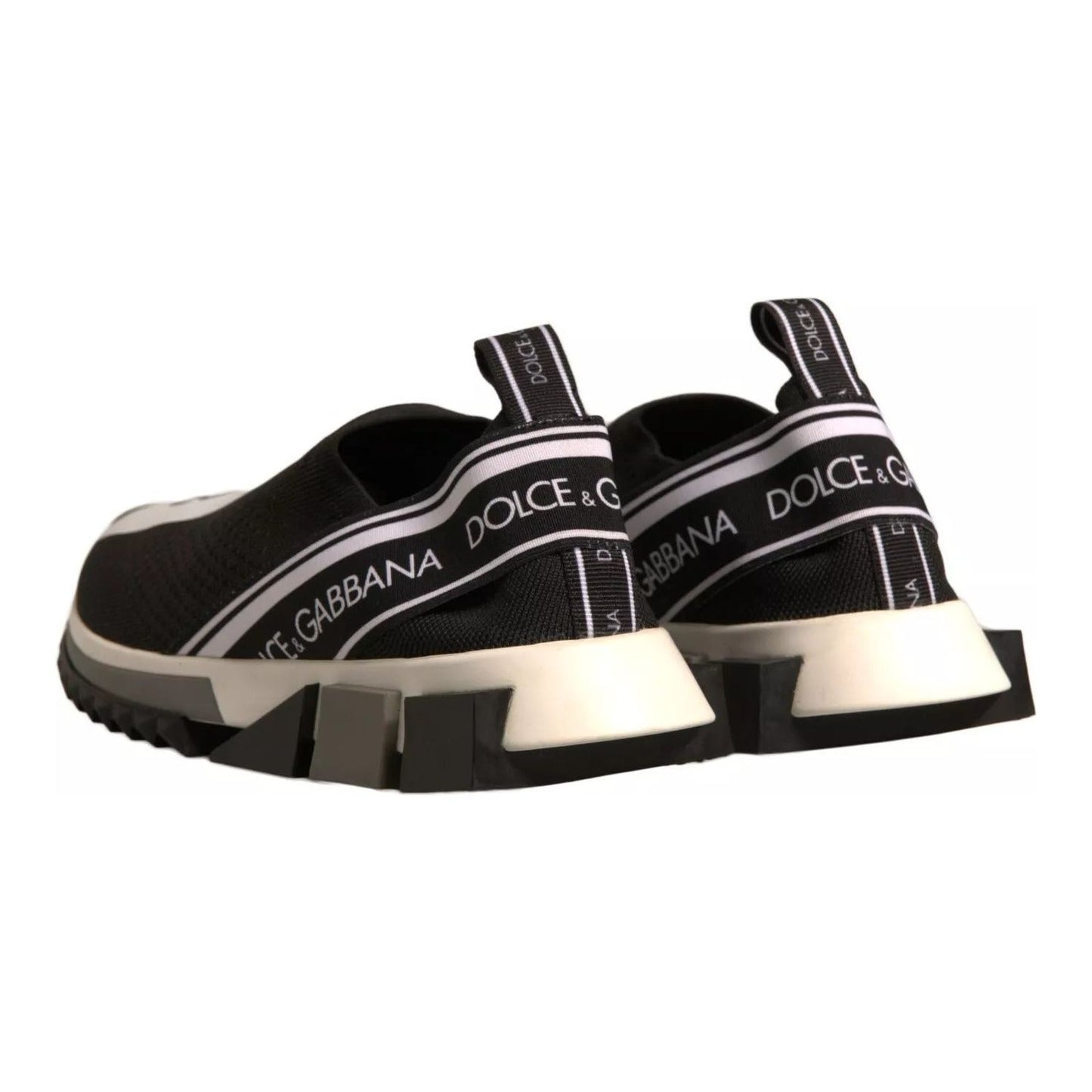 Dolce & Gabbana Black White Slip On Sorrento Sneakers Shoes MV6861#2-38.5
