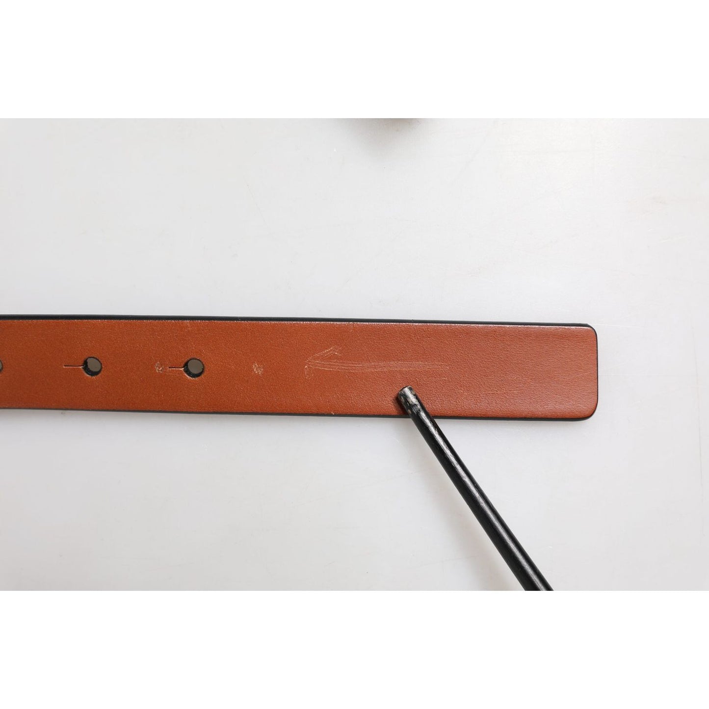 Dolce & Gabbana Brown Leather Gold Rectangle Buckle Belt BEL9396-90