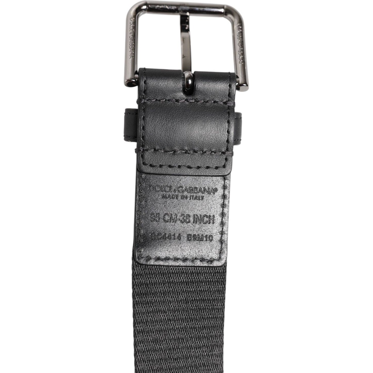Dolce & Gabbana Green Black Polyester DG Logo Buckle Belt BEL9425-95